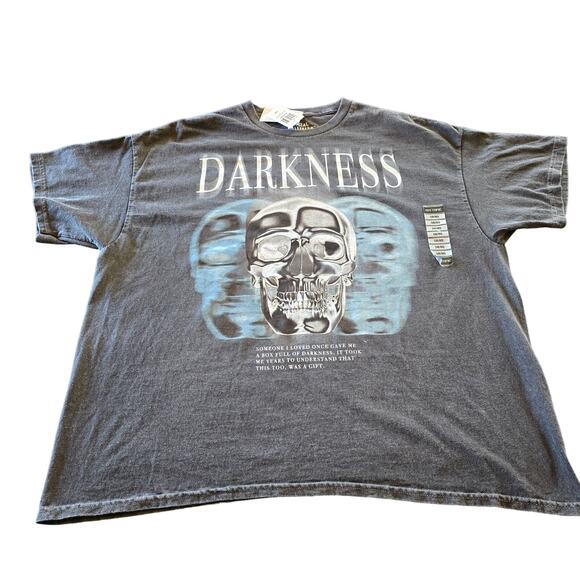 NWT Unisex Social Collision Oversized Black Darkness Graphic Tee Size S - Picture 1 of 7
